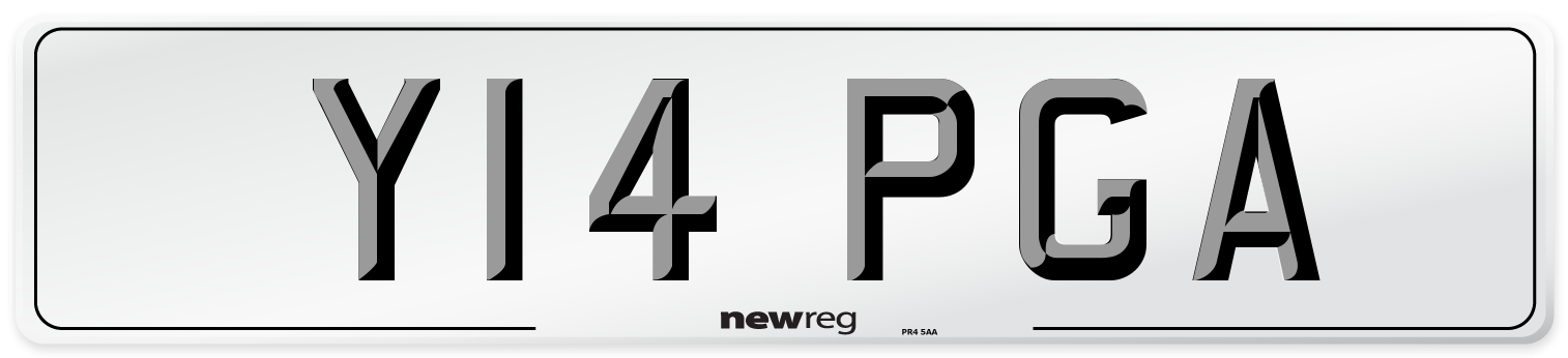 Y14 PGA Number Plate from New Reg